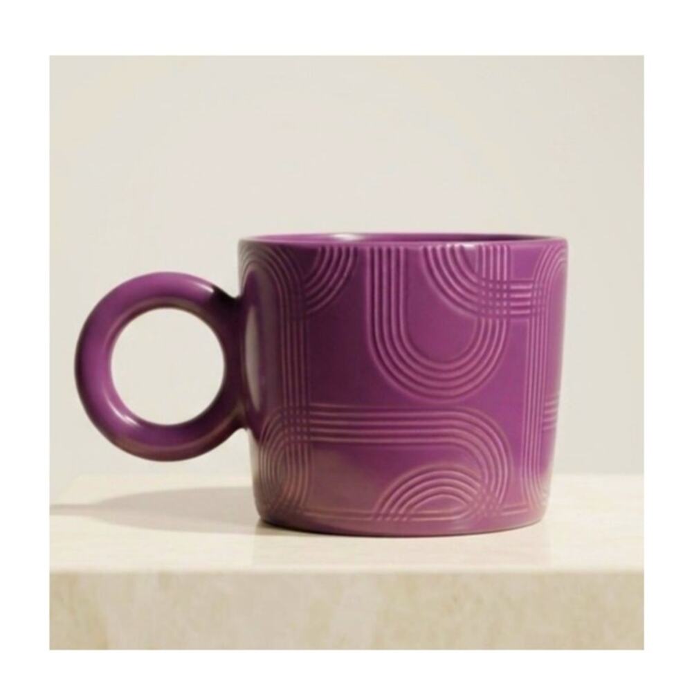Target Threshold Contemporary Minimal Geometric Arch Stoneware Mug Plum Purple